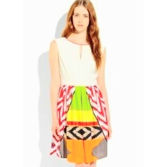 Ellen Tracy southwestern Aztec print sleeveless A line knee length dress Size 14 - Picture 1 of 13